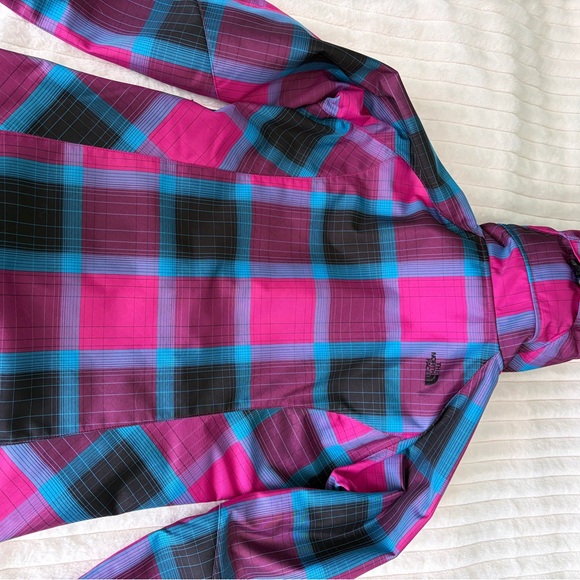 The North Face Pink and Blue Plaid Ski Jacket - Picture 3 of 7